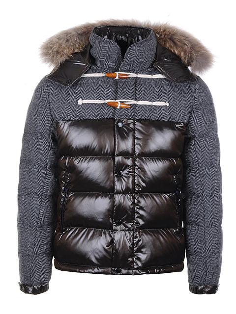 Doudoune Moncler Anthime Homme Gris/Noir